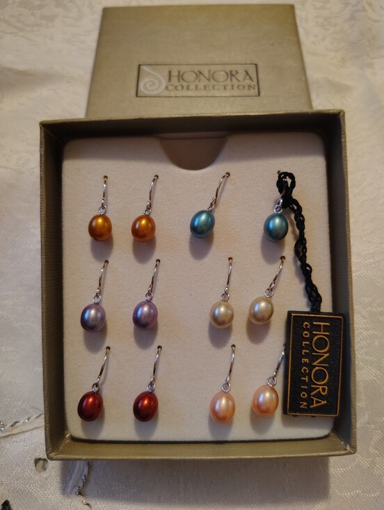 Honora Jewelry - Honora Multi-Color Freshwater Pearl Drop Earrings Set, 6 Pairs. NWB.